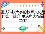 重庆科技大学的校园文化是什么，简介(重庆科大校园文化)