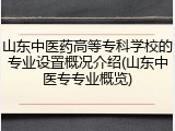 山东中医药高等专科学校的专业设置概况介绍(山东中医专专业概览)