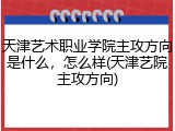 天津艺术职业学院主攻方向是什么，怎么样(天津艺院主攻方向)
