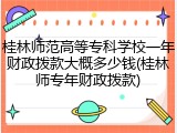 桂林师范高等专科学校一年财政拨款大概多少钱(桂林师专年财政拨款)