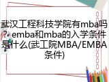 武汉工程科技学院有mba吗？emba和mba的入学条件是什么(武工院MBA/EMBA条件)