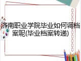 济南职业学院毕业如何调档案呢(毕业档案转递)