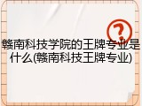 赣南科技学院的王牌专业是什么(赣南科技王牌专业)