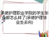 承德护理职业学院的学生毕业都怎么样了(承德护理毕业生去向)