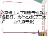北京理工大学哪些专业就业前景好，为什么(北理工就业优势专业)