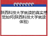 陕西科技大学就读的真实感觉如何(陕西科技大学就读体验)