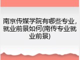 南京传媒学院有哪些专业，就业前景如何(南传专业就业前景)