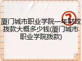 厦门城市职业学院一年财政拨款大概多少钱(厦门城市职业学院拨款)