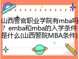 山西警官职业学院有mba吗？emba和mba的入学条件是什么(山西警院MBA条件)