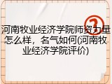 河南牧业经济学院师资力量怎么样，名气如何(河南牧业经济学院评价)