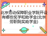 北京劳动保障职业学院开设有哪些奖学和助学金(北京劳职院奖助学金)