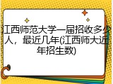 江西师范大学一届招收多少人，最近几年(江西师大近年招生数)