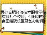民办合肥经济技术职业学院有哪几个校区，何时创办(合肥经院校区及创办时间)