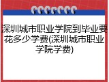 深圳城市职业学院到毕业要花多少学费(深圳城市职业学院学费)