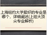 上海纽约大学最好的专业是哪个，详细阐述(上纽大顶尖专业解析)