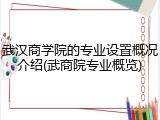 武汉商学院的专业设置概况介绍(武商院专业概览)