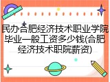 民办合肥经济技术职业学院毕业一般工资多少钱(合肥经济技术职院薪资)