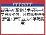 新疆兴新职业技术学院一年学费多少钱，还有哪些费用(新疆兴新职业技术学院费用)