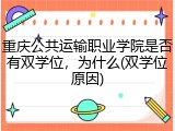 重庆公共运输职业学院是否有双学位，为什么(双学位原因)