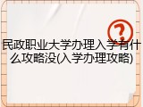 民政职业大学办理入学有什么攻略没(入学办理攻略)