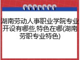 湖南劳动人事职业学院专业开设有哪些,特色在哪(湖南劳职专业特色)