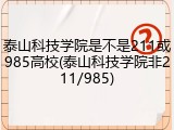 泰山科技学院是不是211或985高校(泰山科技学院非211/985)