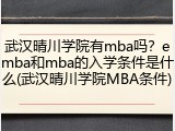 武汉晴川学院有mba吗？emba和mba的入学条件是什么(武汉晴川学院MBA条件)