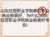 山东经贸职业学院哪些专业就业前景好，为什么(山东经贸职业学院就业前景好专业)