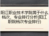 阳江职业技术学院属于什么档次，专业排行分析(阳江职院档次专业排行)