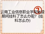 云南工业信息职业学院就读期间挂科了怎么办呢？(挂科怎么办)