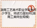 湖南工艺美术职业学院有多少学生，师资力量如何(湖南工美师生规模)