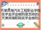 天津滨海汽车工程职业学院奖学金评定细则是怎样的(天津滨海职院奖学金细则)