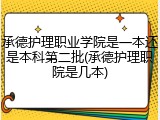 承德护理职业学院是一本还是本科第二批(承德护理职院是几本)