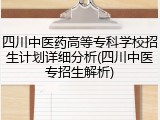 四川中医药高等专科学校招生计划详细分析(四川中医专招生解析)
