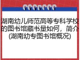 湖南幼儿师范高等专科学校的图书馆藏书量如何，简介(湖南幼专图书馆概况)