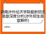 湖南涉外经济学院最新招生简章深度分析(涉外招生简章解析)
