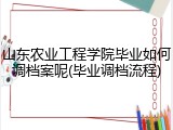 山东农业工程学院毕业如何调档案呢(毕业调档流程)