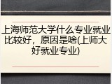 上海师范大学什么专业就业比较好，原因是啥(上师大好就业专业)