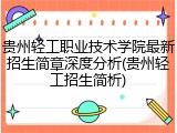 贵州轻工职业技术学院最新招生简章深度分析(贵州轻工招生简析)