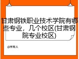 甘肃钢铁职业技术学院有哪些专业，几个校区(甘肃钢院专业校区)