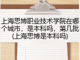 上海思博职业技术学院在哪个城市，是本科吗，第几批(上海思博是本科吗)