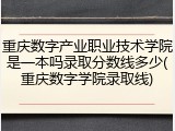 重庆数字产业职业技术学院是一本吗录取分数线多少(重庆数字学院录取线)