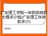 广东理工学院一年财政拨款大概多少钱(广东理工年拨款多少)