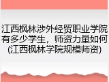 江西枫林涉外经贸职业学院有多少学生，师资力量如何(江西枫林学院规模师资)