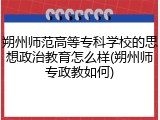 朔州师范高等专科学校的思想政治教育怎么样(朔州师专政教如何)