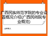广西民族师范学院的专业设置概况介绍(广西民师院专业概览)
