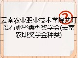 云南农业职业技术学院共开设有哪些类型奖学金(云南农职奖学金种类)