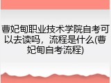 曹妃甸职业技术学院自考可以去读吗，流程是什么(曹妃甸自考流程)