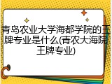 青岛农业大学海都学院的王牌专业是什么(青农大海院王牌专业)