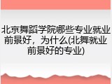 北京舞蹈学院哪些专业就业前景好，为什么(北舞就业前景好的专业)